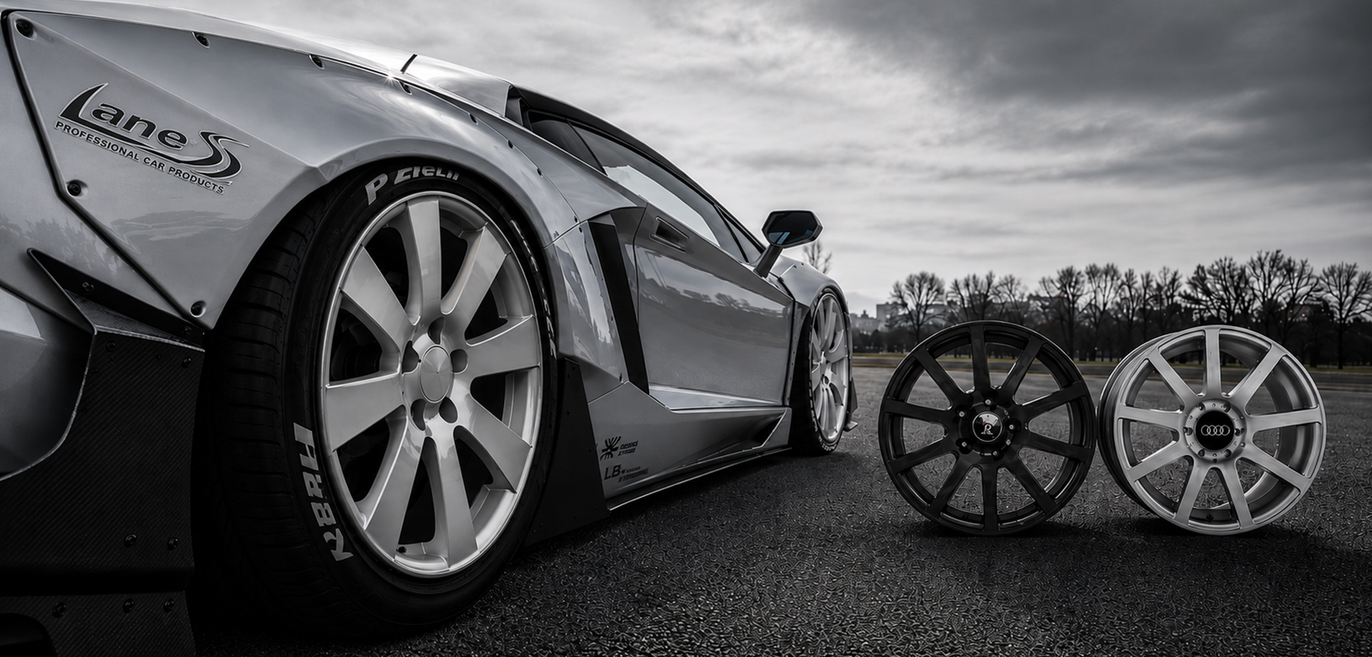 Auto Wheels Blank Banner