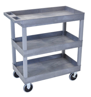 18 x 32 Heavy Duty Gray Tub Cart 3 Shelves Model EC111HD-G