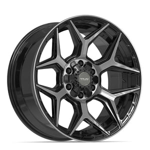 4PLAY 4P06 20x9 6x135 + 6x139.7 0et Gloss Black Brushed with Tinted Clear Wheel