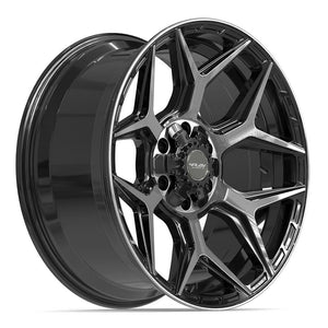 4PLAY 4P06 20x9 6x135 + 6x139.7 0et Gloss Black Brushed with Tinted Clear Wheel