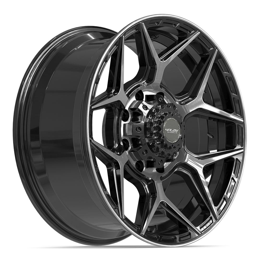 4PLAY 4P06 20x9 8x165.1 0et Gloss Black Brushed with Tinted Clear Wheel