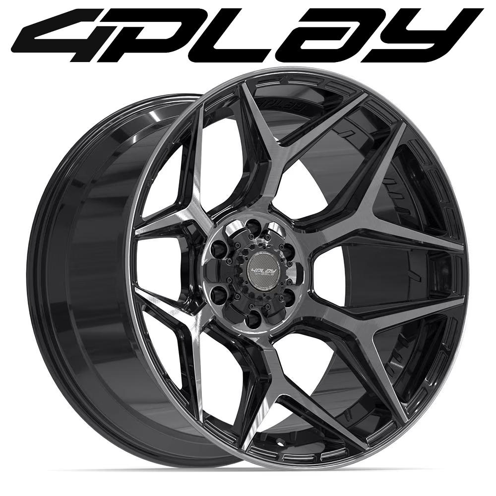 4PLAY 4P06 22x12 6x135 + 6x139.7 -44et Gloss Black Brushed with Tinted Clear Wheel