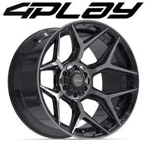 4PLAY 4P06 22x12 6x135 + 6x139.7 -44et Gloss Black Brushed with Tinted Clear Wheel