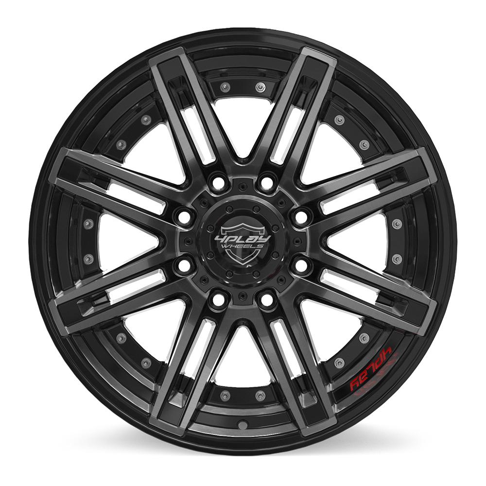 4PLAY 4P08 20x10 8x170 -24et Gloss Black Brushed with Tinted Clear Wheel