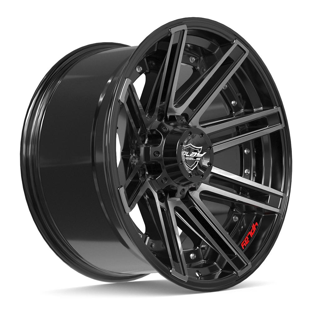 4PLAY 4P08 20x10 8x170 -24et Gloss Black Brushed with Tinted Clear Wheel