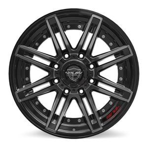 4PLAY 4P08 20x10 8x180 -24et Gloss Black Brushed with Tinted Clear Wheel