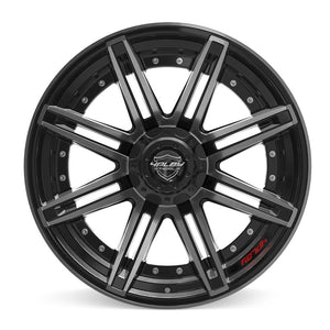 4PLAY 4P08 22x10 6x135 + 6x139.7 -18et Gloss Black Brushed with Tinted Clear Wheel