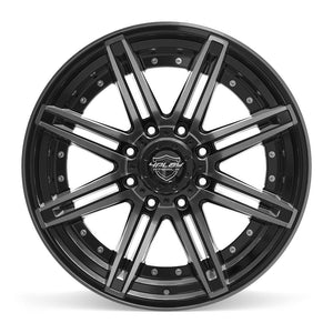 4PLAY 4P08 22x10 8x180 -24et Gloss Black Brushed with Tinted Clear Wheel