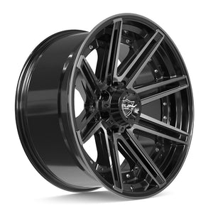 4PLAY 4P08 22x10 8x180 -24et Gloss Black Brushed with Tinted Clear Wheel
