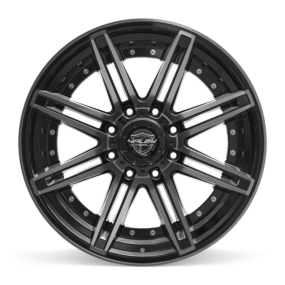 4PLAY 4P08 22x10 8x165.1 -24et Gloss Black Brushed with Tinted Clear Wheel