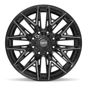 4PLAY 4P40 22x10 8x180 -18et Gloss Black Brushed with Tinted Clear Wheel