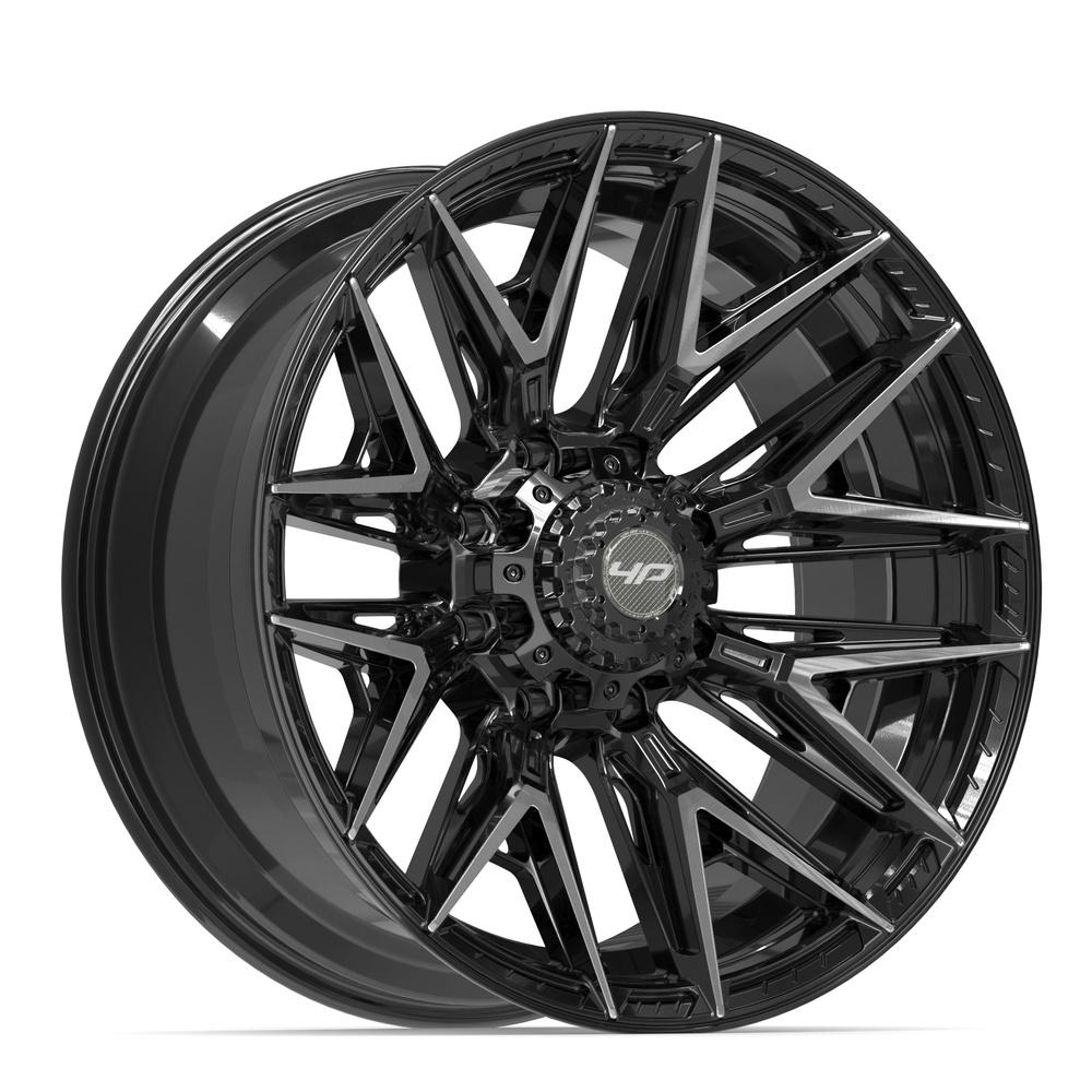 4PLAY 4P40 22x10 8x180 -18et Gloss Black Brushed with Tinted Clear Wheel