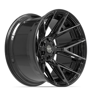 4PLAY 4P40 22x12 6x135 + 6x139.7 -44et Gloss Black Brushed with Tinted Clear Wheel