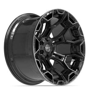 4PLAY 4P43 22x12 6x135 + 6x139.7 -44et Gloss Black Brushed with Tinted Clear Wheel