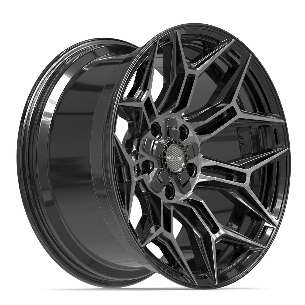 4PLAY 4P44 20x10 5x127 + 5x139.7 -18et Gloss Black Brushed with Tinted Clear Wheel
