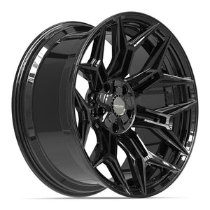 4PLAY 4P44 22x10 5x127 + 5x139.7 -18et Gloss Black Wheel