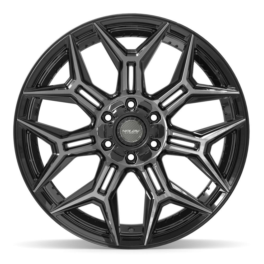 4PLAY 4P44 22x10 6x135 + 6x139.7 -18et Gloss Black Brushed with Tinted Clear Wheel