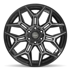 4PLAY 4P44 22x10 6x135 + 6x139.7 -18et Gloss Black Brushed with Tinted Clear Wheel