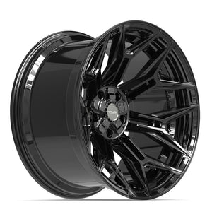 4PLAY 4P44 22x12 5x127 + 5x139.7 -44et Gloss Black Wheel