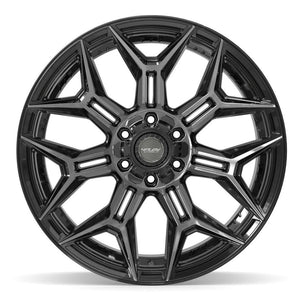 4PLAY 4P44 22x12 6x135 + 6x139.7 -44et Gloss Black Brushed with Tinted Clear Wheel