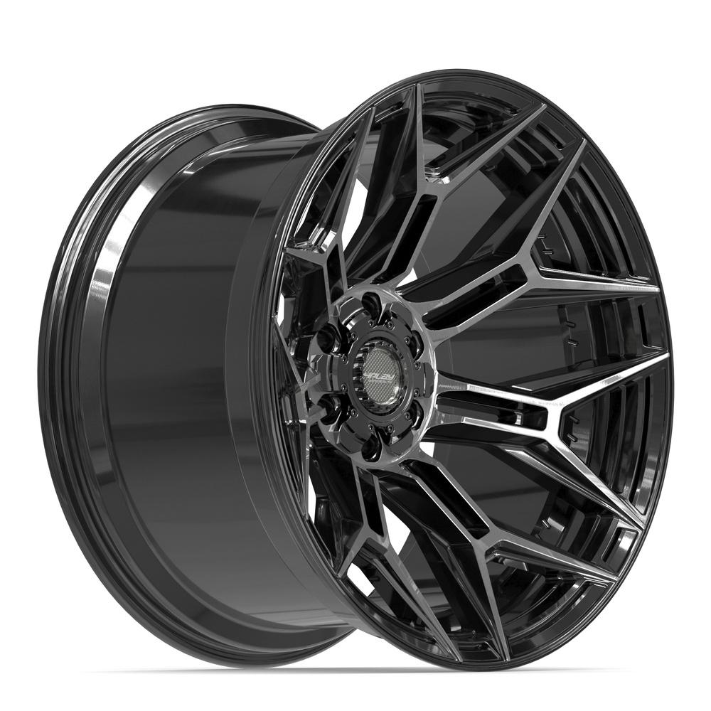 4PLAY 4P44 22x12 6x135 + 6x139.7 -44et Gloss Black Brushed with Tinted Clear Wheel