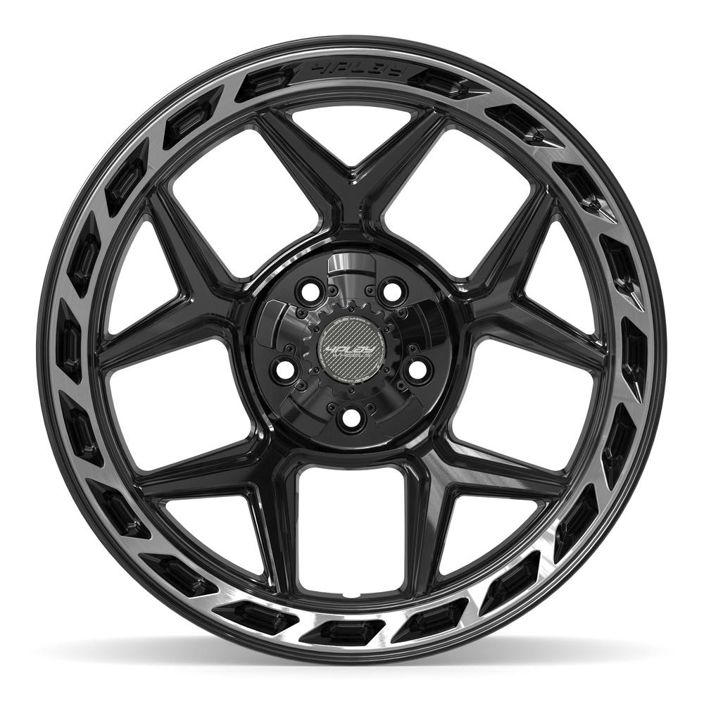 4PLAY 4P55 20x10 5x127 + 5x139.7 -18et Gloss Black Brushed with Tinted Clear Wheel