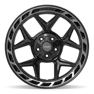 4PLAY 4P55 20x10 5x127 + 5x139.7 -18et Gloss Black Brushed with Tinted Clear Wheel