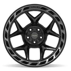 4PLAY 4P55 20x12 5x127 + 5x139.7 -44et Gloss Black Brushed with Tinted Clear Wheel