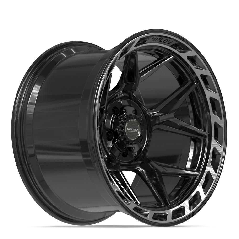 4PLAY 4P55 20x12 5x127 + 5x139.7 -44et Gloss Black Brushed with Tinted Clear Wheel