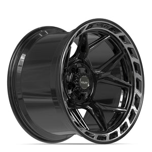 4PLAY 4P55 20x12 5x127 + 5x139.7 -44et Gloss Black Brushed with Tinted Clear Wheel
