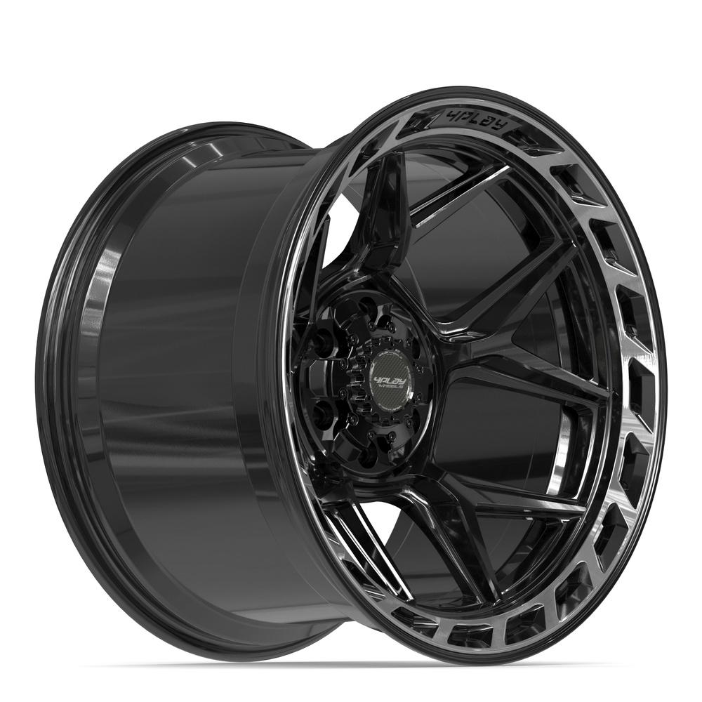 4PLAY 4P55 20x12 6x135 + 6x139.7 -44et Gloss Black Brushed with Tinted Clear Wheel