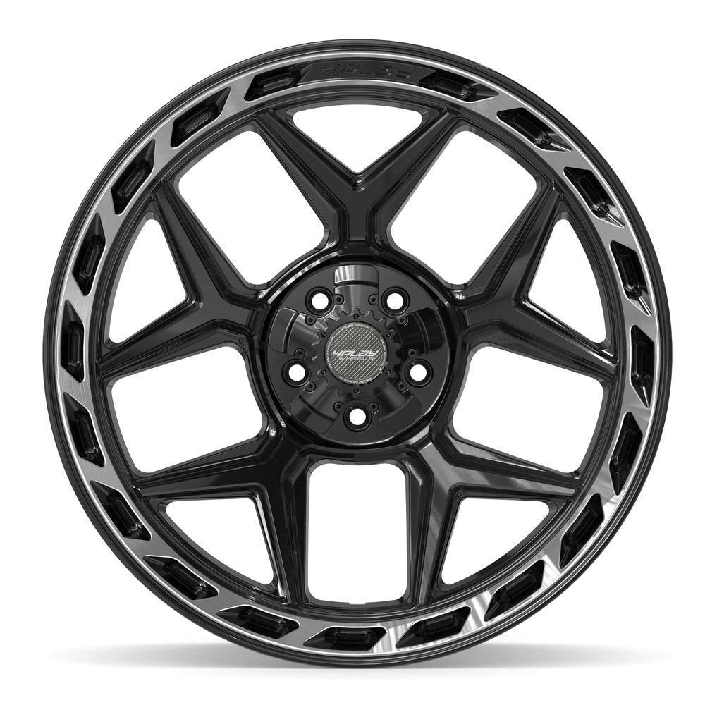 4PLAY 4P55 22x10 5x127 + 5x139.7 -18et Gloss Black Brushed with Tinted Clear Wheel