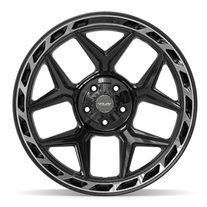 4PLAY 4P55 22x10 5x127 + 5x139.7 -18et Gloss Black Brushed with Tinted Clear Wheel
