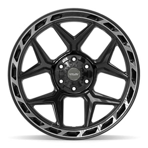 4PLAY 4P55 22x10 6x135 + 6x139.7 -18et Gloss Black Brushed with Tinted Clear Wheel