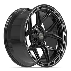 4PLAY 4P55 22x10 6x135 + 6x139.7 -18et Gloss Black Brushed with Tinted Clear Wheel