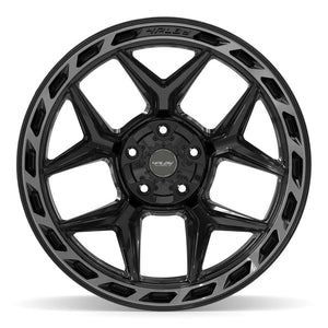 4PLAY 4P55 22x12 5x127 + 5x139.7 -44et Gloss Black Brushed with Tinted Clear Wheel