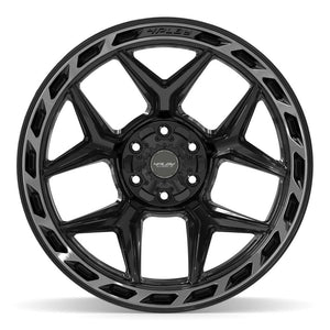4PLAY 4P55 22x12 6x135 + 6x139.7 -44et Gloss Black Brushed with Tinted Clear Wheel