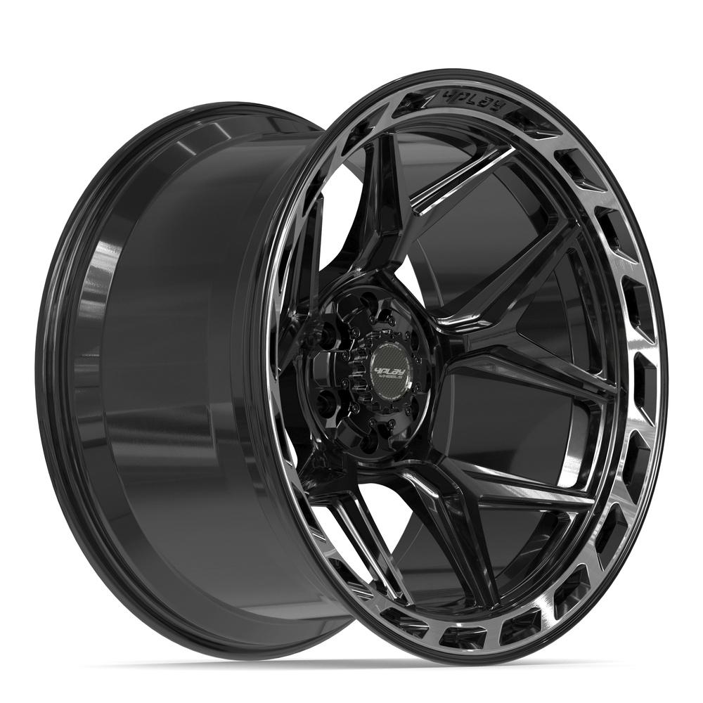 4PLAY 4P55 22x12 6x135 + 6x139.7 -44et Gloss Black Brushed with Tinted Clear Wheel