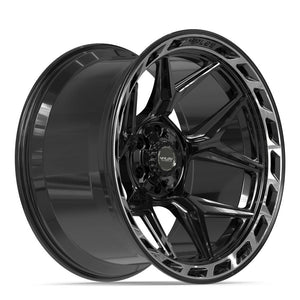 4PLAY 4P55 22x12 6x135 + 6x139.7 -44et Gloss Black Brushed with Tinted Clear Wheel