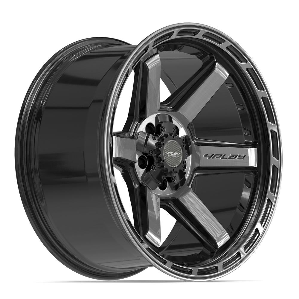 4PLAY 4P63 20x10 5x127 + 5x139.7 -18et Gloss Black Brushed with Tinted Clear Wheel