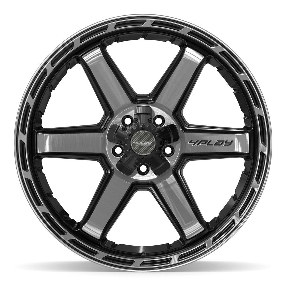 4PLAY 4P63 22x10 5x127 + 5x139.7 -18et Gloss Black Brushed with Tinted Clear Wheel