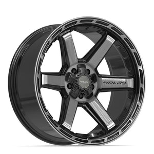 4PLAY 4P63 22x10 5x127 + 5x139.7 -18et Gloss Black Brushed with Tinted Clear Wheel