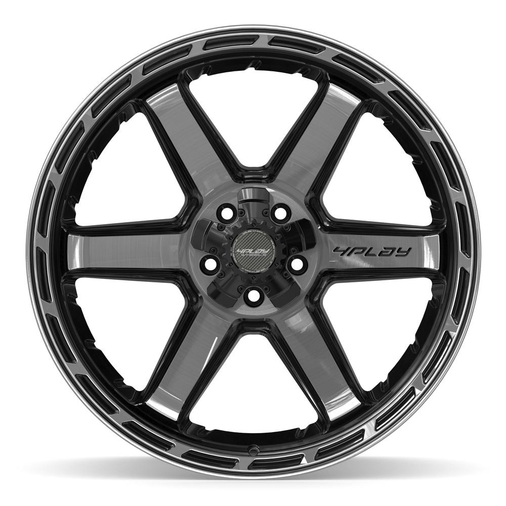 4PLAY 4P63 22x12 5x127 + 5x139.7 -44et Gloss Black Brushed with Tinted Clear Wheel