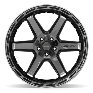 4PLAY 4P63 22x12 5x127 + 5x139.7 -44et Gloss Black Brushed with Tinted Clear Wheel