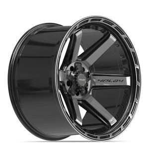 4PLAY 4P63 22x12 5x127 + 5x139.7 -44et Gloss Black Brushed with Tinted Clear Wheel