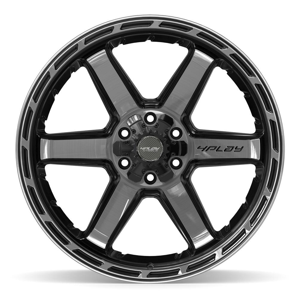 4PLAY 4P63 22x12 6x135 + 6x139.7 -44et Gloss Black Brushed with Tinted Clear Wheel