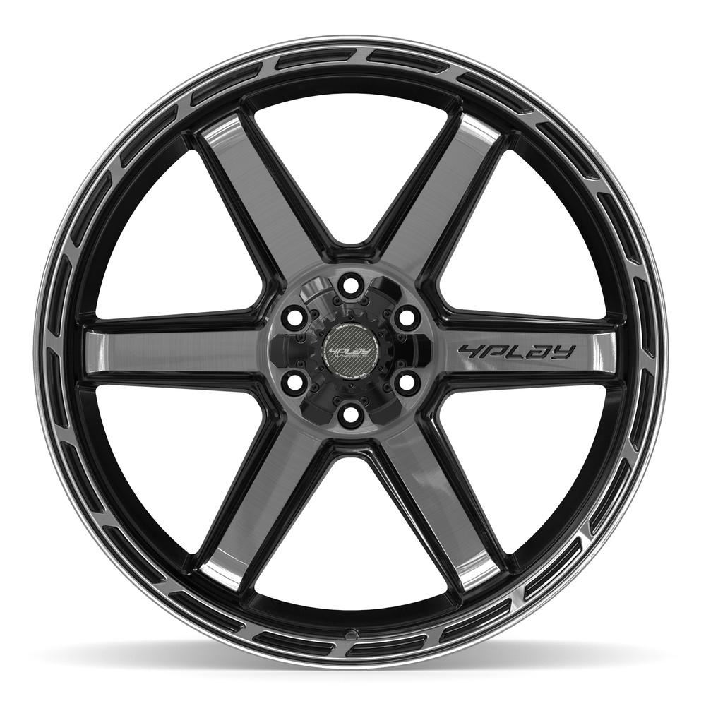 4PLAY 4P63 24x12 6x135 + 6x139.7 -44et Gloss Black Brushed with Tinted Clear Wheel