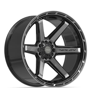 4PLAY 4P63 24x12 6x135 + 6x139.7 -44et Gloss Black Brushed with Tinted Clear Wheel
