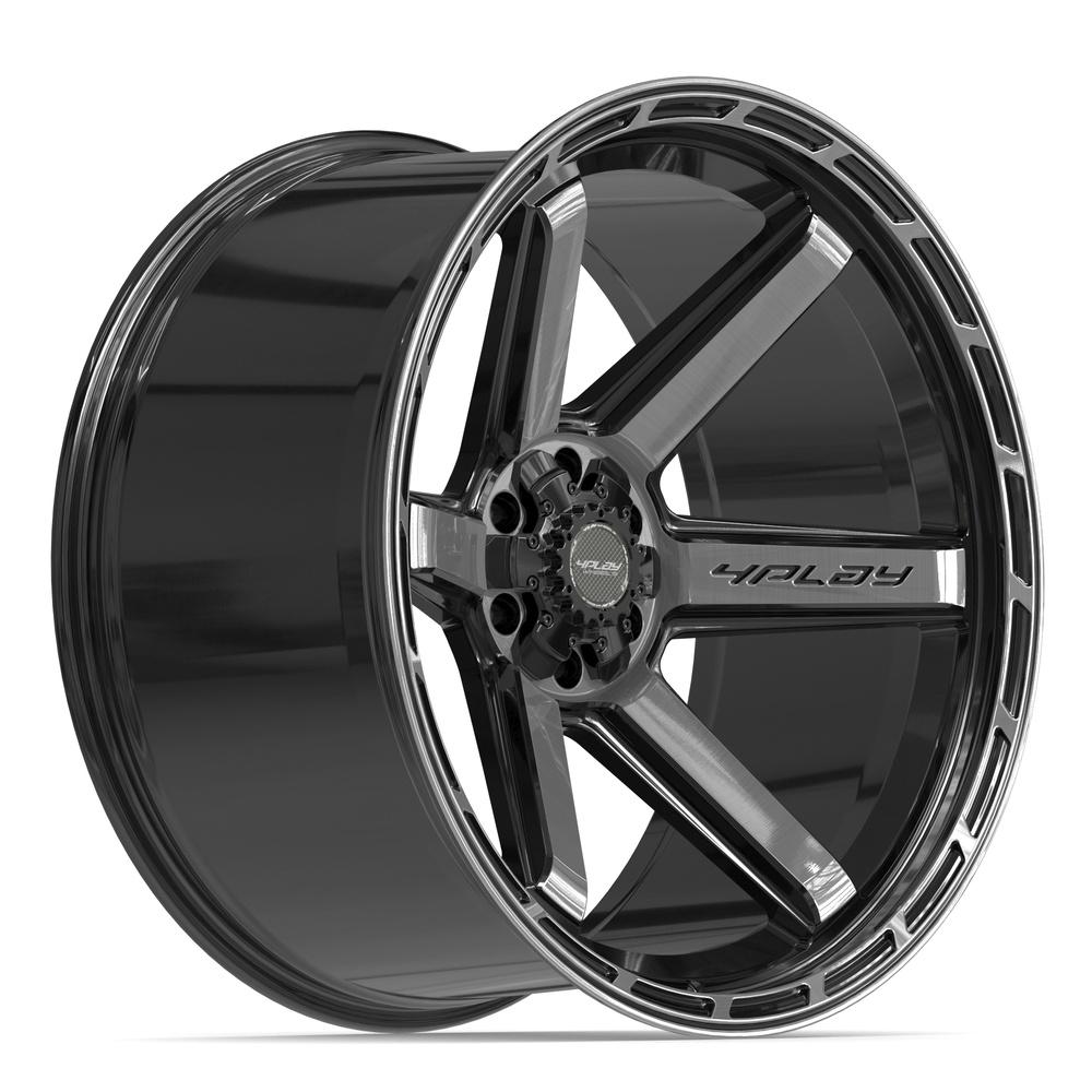 4PLAY 4P63 24x12 6x135 + 6x139.7 -44et Gloss Black Brushed with Tinted Clear Wheel