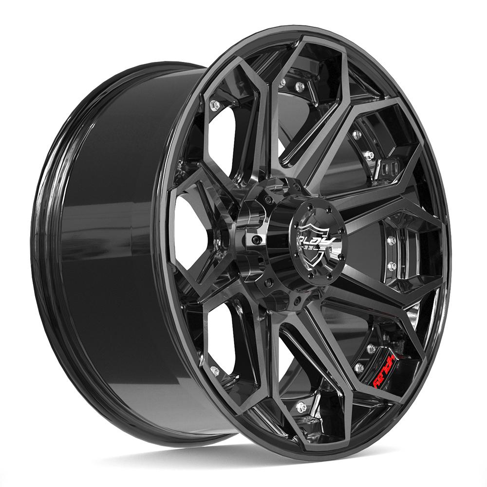 4PLAY 4P80R 20x9 6x135 + 6x139.7 0et Gloss Black Brushed with Tinted Clear Wheel